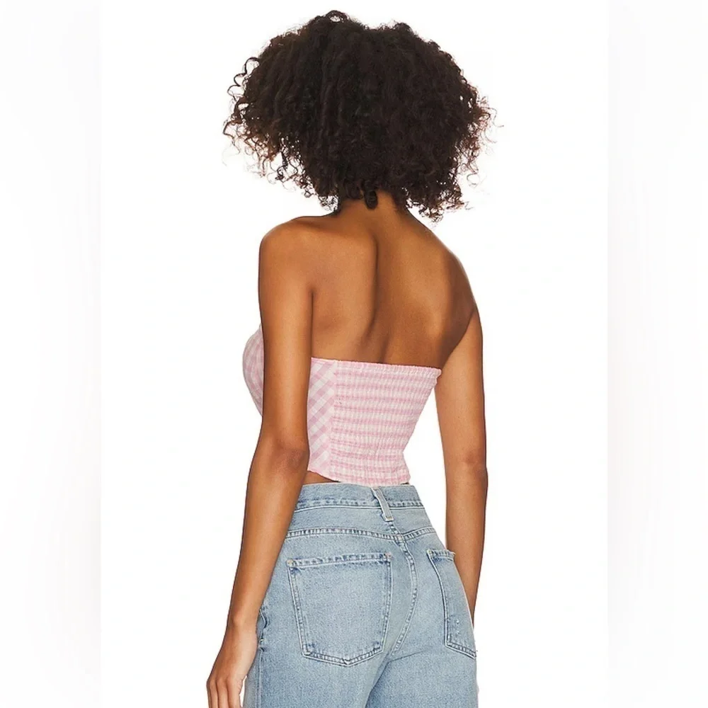 NWOT Free People Leilani Gingham Tube Top